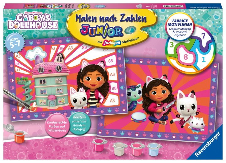 Gra/Zabawka Ravensburger Malen nach Zahlen 23754 - Gabby's Dollhouse - Kinder 5 - 7 Jahre 