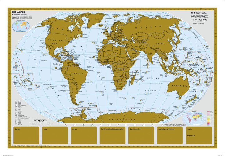Nyomtatványok Scratchmap/Rubbelkarte THE WORLD 