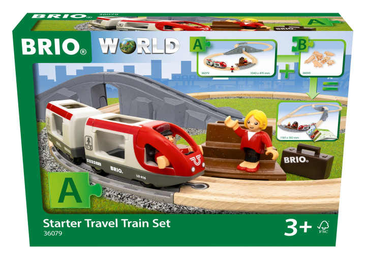 Joc / Jucărie BRIO World - 36079 Reisezug Starter Set A | 22-teiliges Holzspielzeugzugset für Kinder ab 3 Jahren 