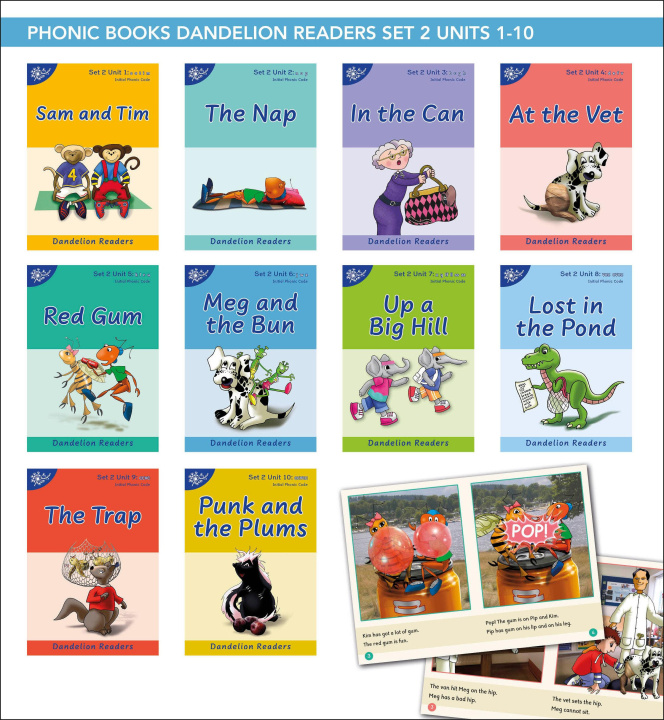 Buch Phonic Books Dandelion Readers Set 2 Units 1-10 Sam and Tim (Alphabet Code Blending 4 and 5 Sound Words): Decodable Books for Beginner Readers Alphabe 