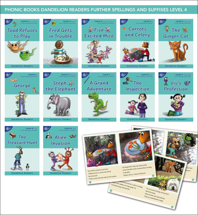 Książka Phonic Books Dandelion Readers Further Spellings and Suffixes Level 4 Toad Refuses to Play: Decodable Books for Beginner Readers Alternative Spellings 