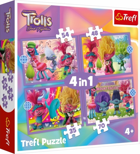 Játék Puzzle Trollové Barevné dobrodružství 4v1 