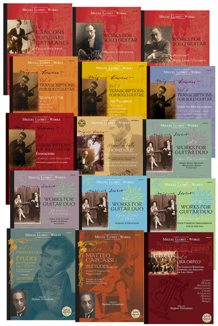 Nyomtatványok Llobet Guitar Works - set of 15 volumes 