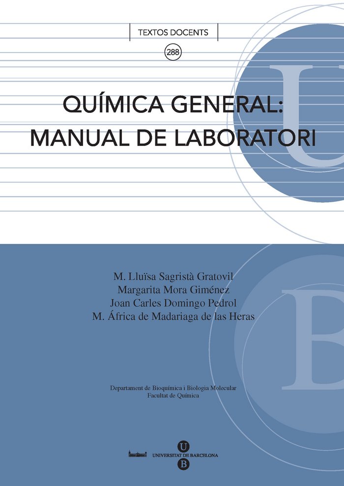 Boek QUIMICA GENERAL: MANUAL DE LABORATORI SAGRISTA GRATOVIL