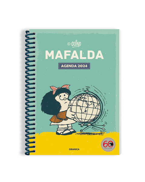 Kniha AGENDA 2024 MAFALDA ANILLADA MODULOS TURQUESA QUINO