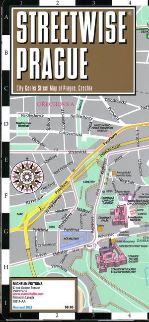 Tiskovina Streetwise Prague Map - Laminated City Center Street Map of Prague, Czech-Republic 