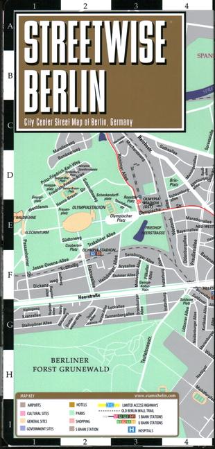 Tiskovina Streetwise Berlin Map - Laminated City Center Street Map of Berlin, Germany 