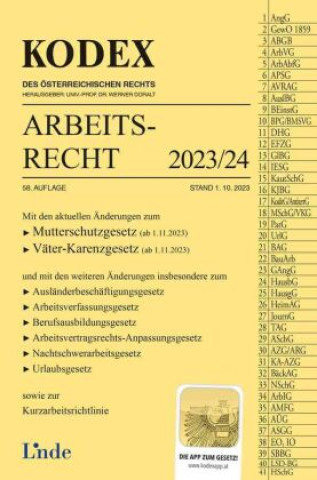 Carte KODEX Arbeitsrecht 2023/24 Edda Stech