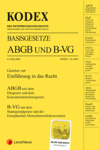 Kniha KODEX Basisgesetze ABGB und B-VG 2023/24 - inkl. App Werner Doralt