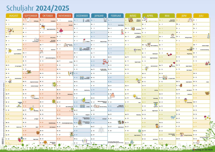 Naptár/Határidőnapló Der Schuljahres-Wandkalender 2024/2025, A1 