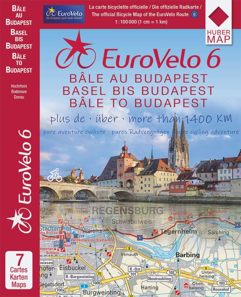 Carte EuroVelo 6 (Basel - Budapest) 1: 100 000 