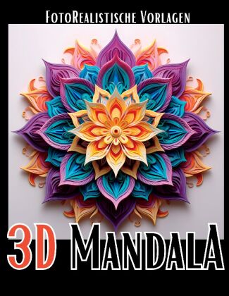 Könyv 3D Mandala Malbuch "Black & White" Lucy´s Schwarze Malbücher