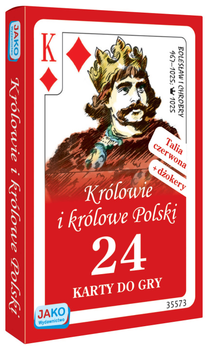 Könyv Karty do gry Królowie i królowe Polski 24 listki talia czerwona 