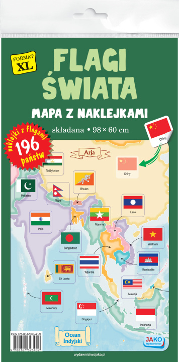 Papírszerek Mapa Flagi Świata z naklejkami 