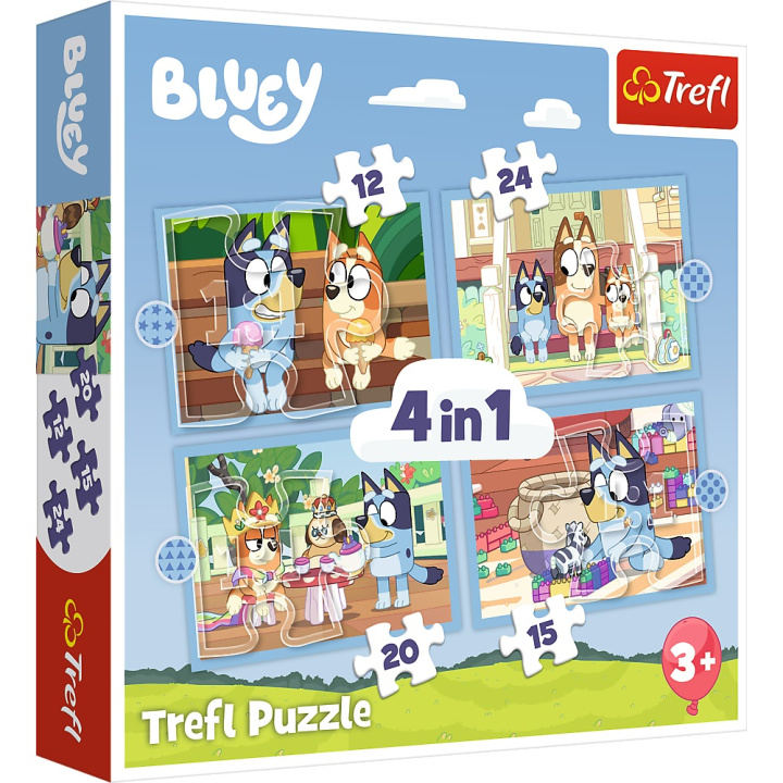 Joc / Jucărie Puzzle 4w1 Bluey i jego świat 