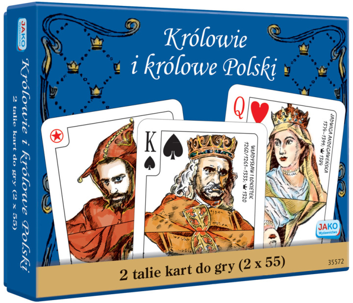Kniha Karty do gry królowie i królowe Polski 2x55 listków 