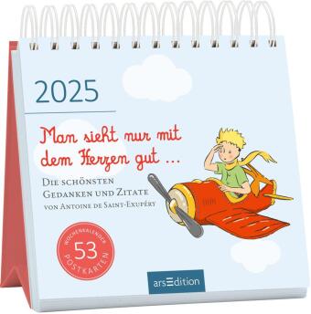 Kalendář/Diář Postkartenkalender Man sieht nur mit dem Herzen gut 2025 Antoine de Saint-Exupery