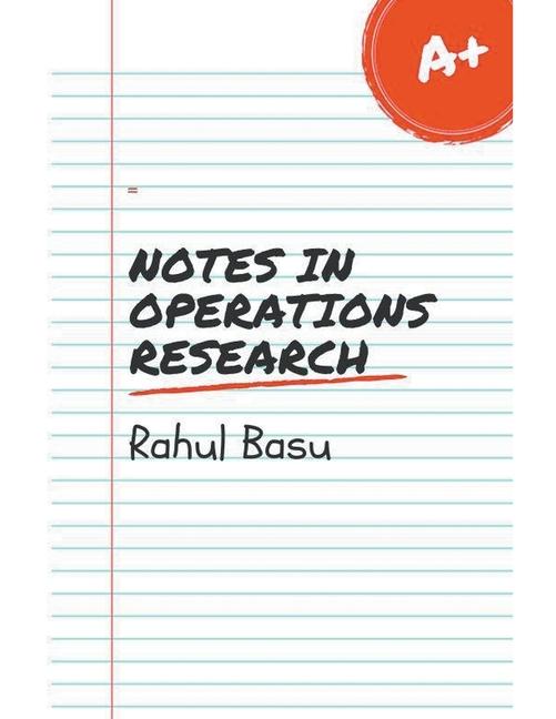 Knjiga Notes in Operations Research Rahul Basu