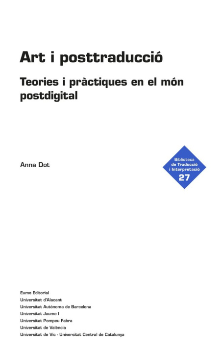 Книга ART I POSTTRADUCCIO DOT VERDAGUER