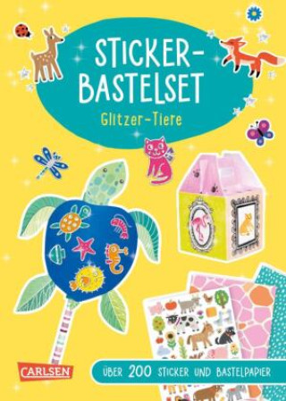 Könyv Bastelspaß für Kinder: Sticker-Bastelset: Glitzer-Tiere Victoria Hahn