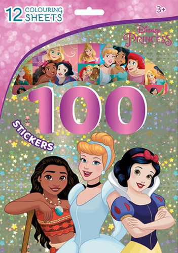 Kniha 100 samolepek s omalovánkovými listy Disney Princezny 