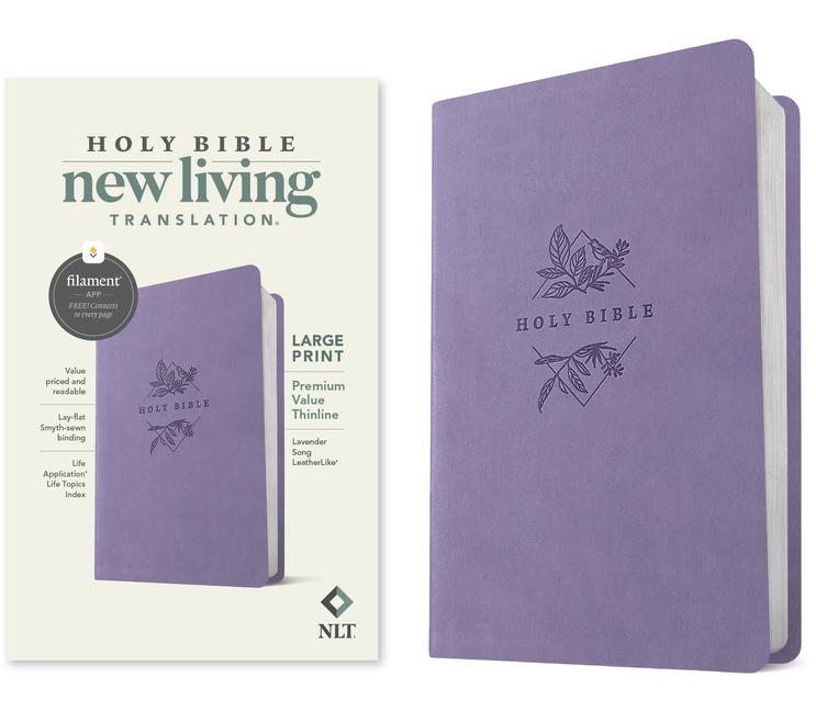 Carte NLT Large Print Premium Value Thinline Bible, Filament-Enabled Edition (Leatherlike, Lavender Song) 