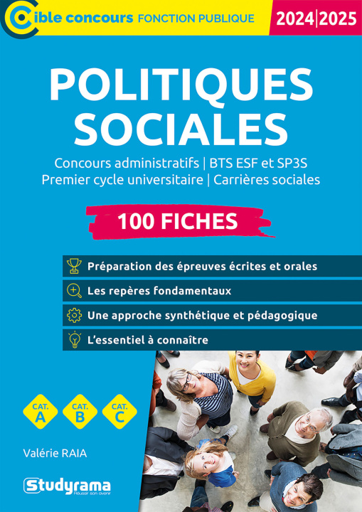 Buch Politiques sociales – 100 fiches (Catégories A, B et C – Édition 2024-2025) 