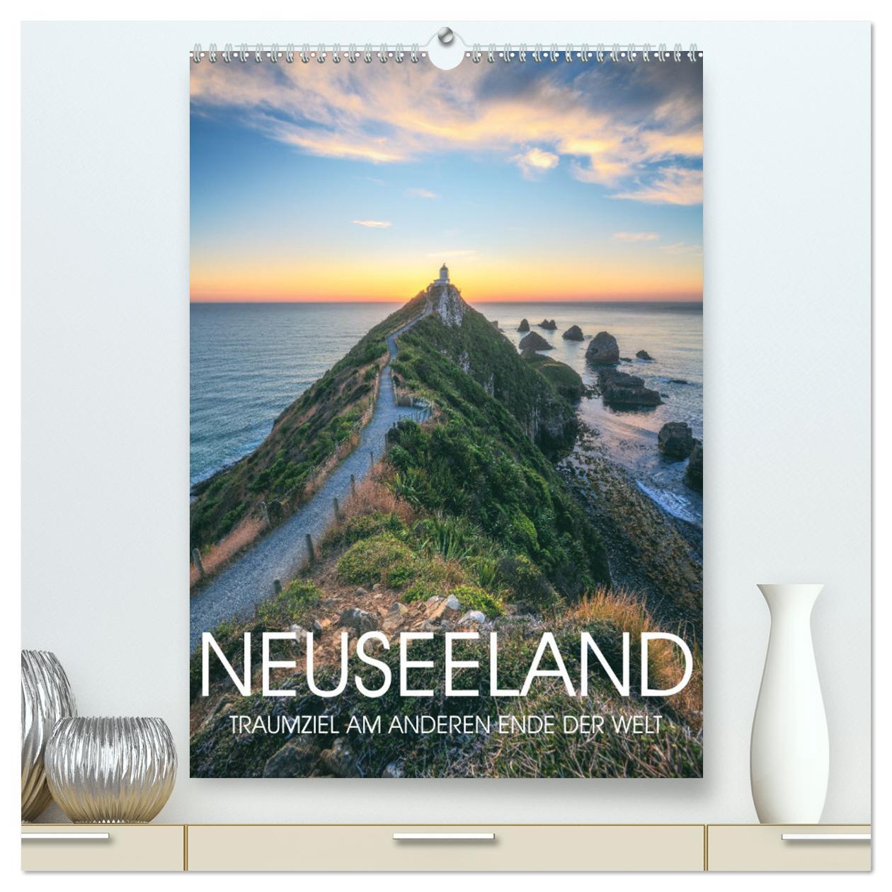 Calendar / Agendă NEUSEELAND - TRAUMZIEL AM ANDEREN ENDE DER WELT (hochwertiger Premium Wandkalender 2024 DIN A2 hoch), Kunstdruck in Hochglanz 