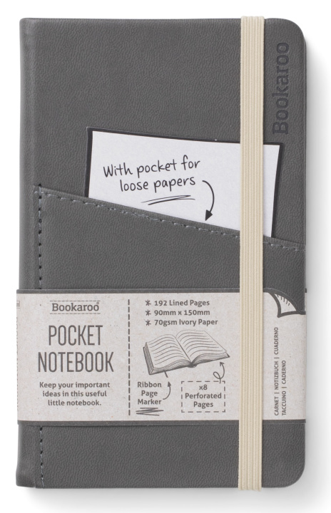 Книга Bookaroo Pocket Notebook (A6) Journal - Charcoal 