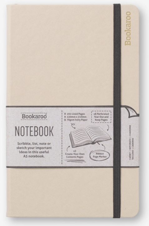 Kniha Bookaroo Notebook (A5) Journal - Cream 