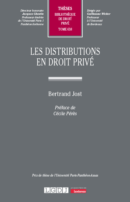 Könyv Les distributions en droit privé Jost