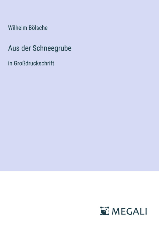 Knjiga Aus der Schneegrube Wilhelm Bölsche