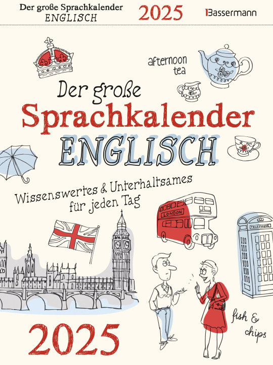 Naptár/Határidőnapló Der große Sprachkalender Englisch 2025 