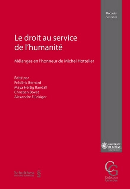 Kniha Le droit au service de l'humanité Flückiger