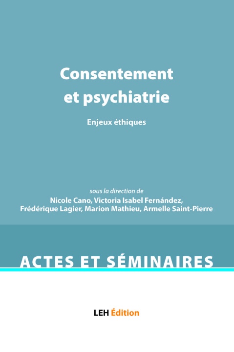 Kniha Consentement et psychiatrie Cano