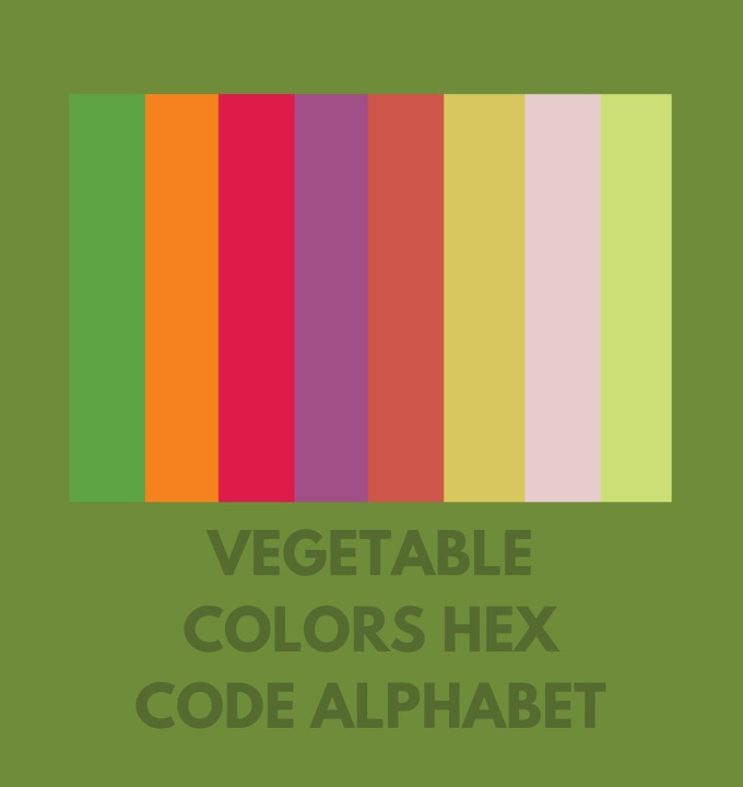Book VEGETABLE COLORS HEX CODE ALPHABET Colorful Alphabet