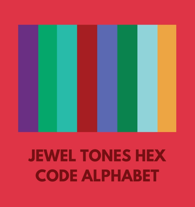 Knjiga JEWEL TONES HEX CODE ALPHABET Colorful Alphabet