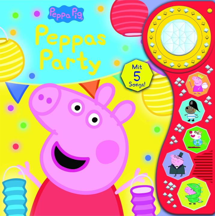 Книга Peppa Pig - Peppas Party - Soundbuch mit Lichteffekt - interaktives Pappbilderbuch mit leuchtendem Kristall-Licht und je 5 zauberhaften Geräuschen und 