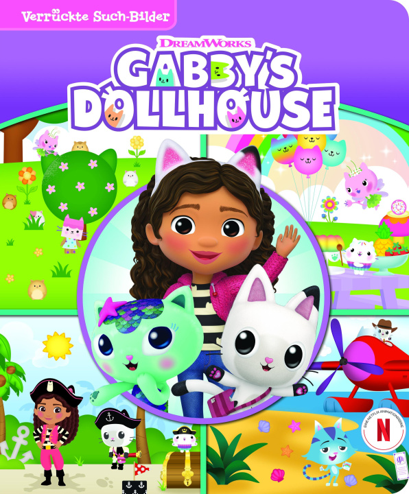 Buch Gabby's Dollhouse - Verrückte Such-Bilder - Wimmelbuch - Pappbilderbuch mit wattiertem Umschlag 