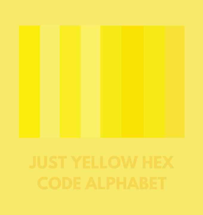 Book JUST YELLOW HEX CODE ALPHABET Colorful Alphabet