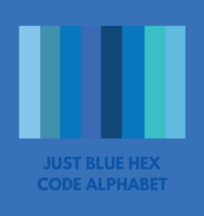 Book JUST BLUE HEX CODE ALPHABET Colorful Alphabet