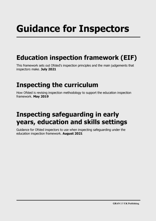Book Guidance for Inspectors Ofsted