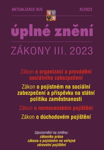 Książka Aktualizace 2023 III/5 - o organizaci a provádění sociálního zabezpečení 