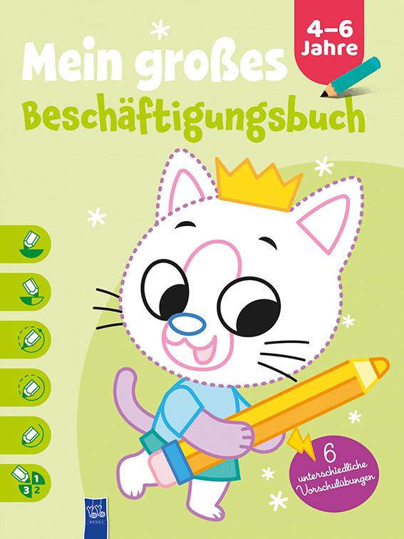 Книга Mein großes Beschäftigungsbuch 4-6 Jahre (Cover Katze) 