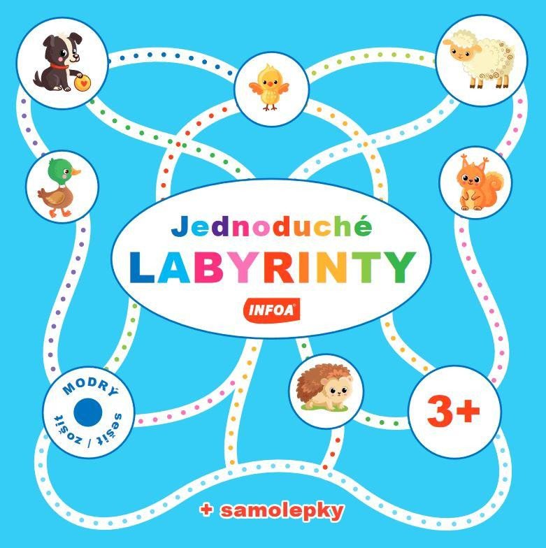 Книга Jednoduché labyrinty - modrý sešit / zošit + samolepka 