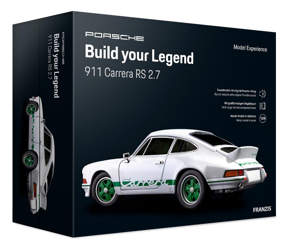 Книга Porsche 911 Carrera RS 2.7 Build Your Legend | Metall-Modellbausatz im Maßstab 1:24, inkl. Soundmodul und 72-seitigem Begleitbuch 