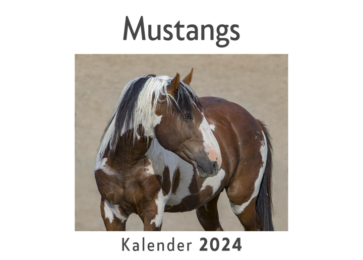 Календар/тефтер Mustangs (Wandkalender 2024, Kalender DIN A4 quer, Monatskalender im Querformat mit Kalendarium, Das perfekte Geschenk) 