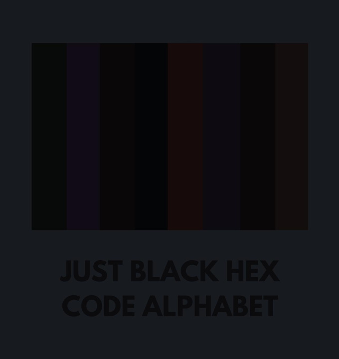 Book JUST BLACK HEX CODE ALPHABET Colorful Alphabet