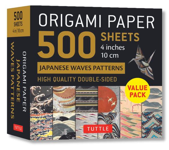 Calendar/Diary Origami Paper 500 sheets Japanese Waves Patterns 4" (10 cm) 