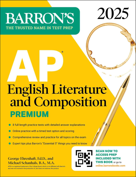 Książka AP English Literature and Composition Premium 2025: 8 Practice Tests + Comprehensive Review + Online Practice 